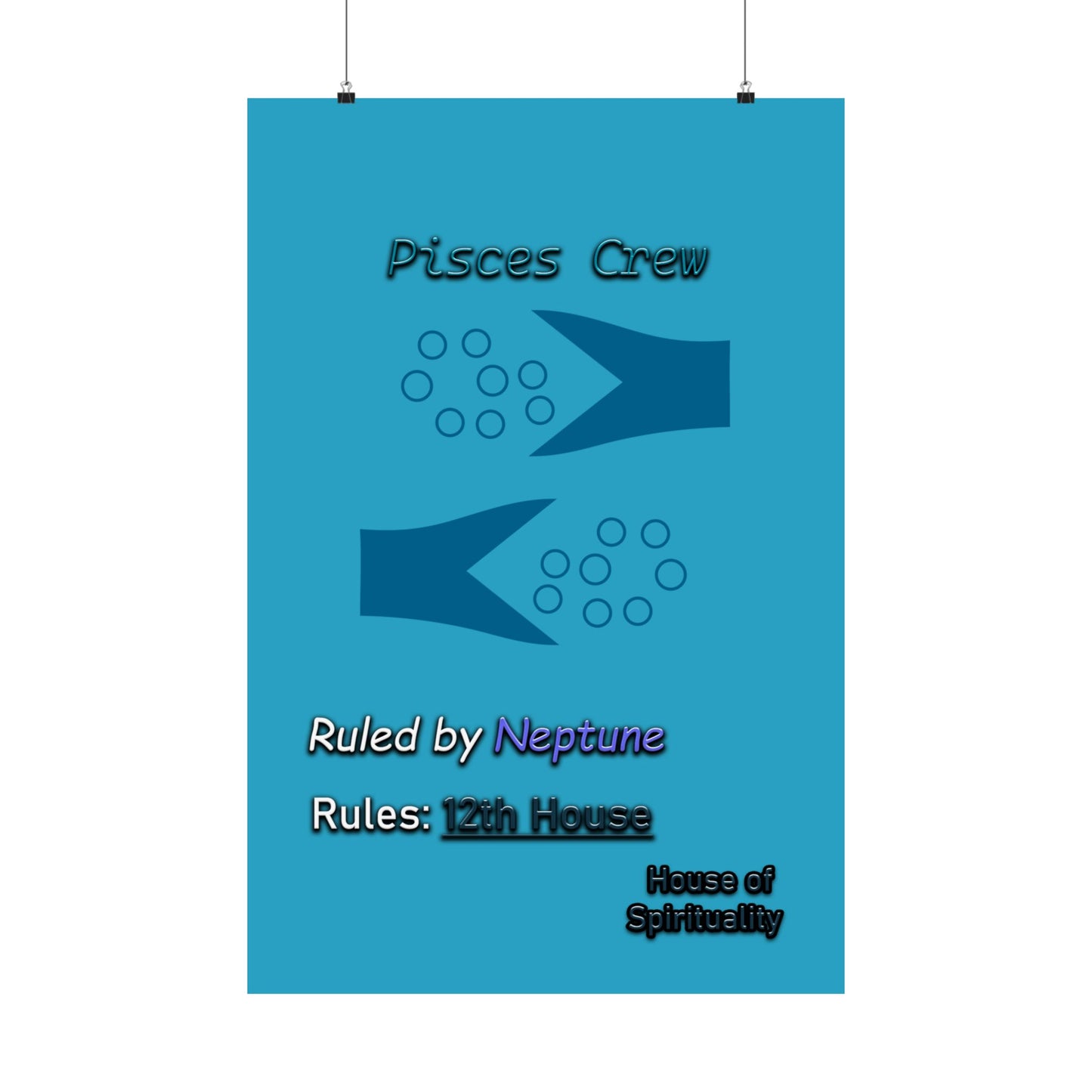 Pisces Sigil Crest Matte Poster (A New Take on the Pisces Symbol)