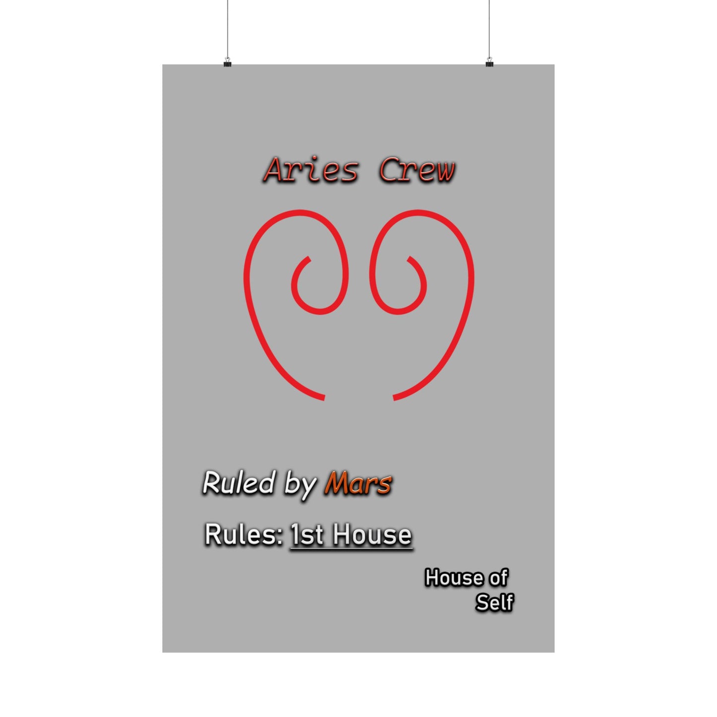 Aries Sigil Crest Matte Poster (A New Take on the Aries Symbol)