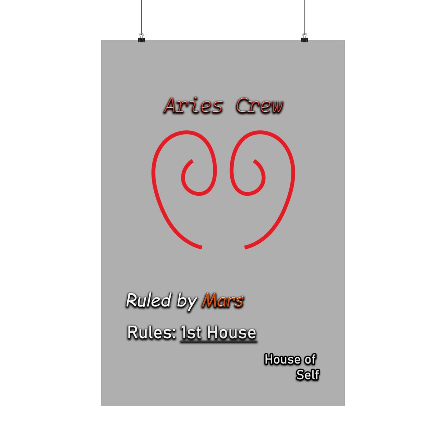 Aries Sigil Crest Matte Poster (A New Take on the Aries Symbol)