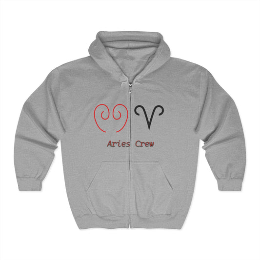 Modern vs Traditional Aries Symbol Zip Hooded Sweatshirt