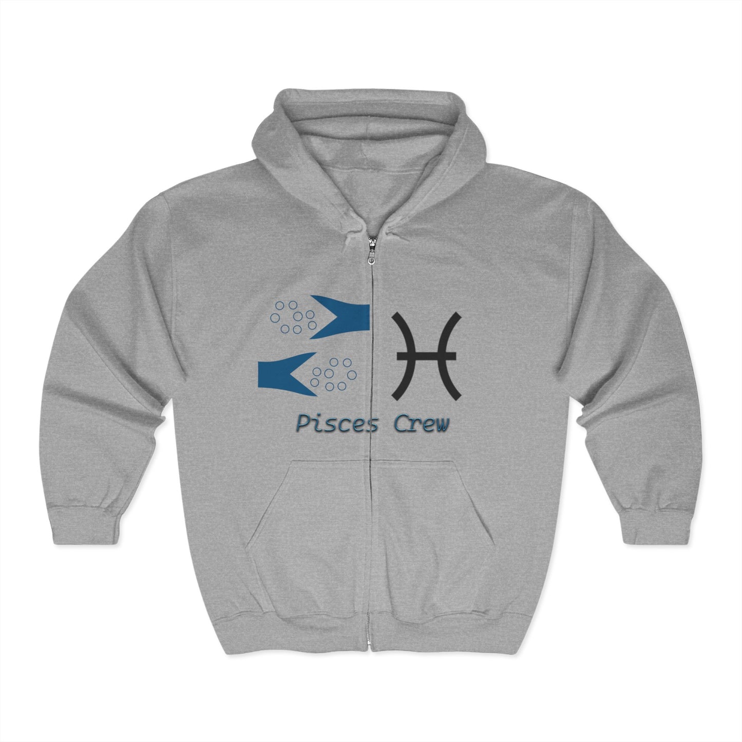 Modern vs Traditional Pisces Symbol Zip Hooded Sweatshirt