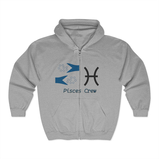 Modern vs Traditional Pisces Symbol Zip Hooded Sweatshirt