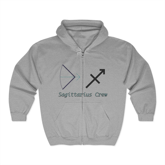 Modern vs Traditional Sagittarius Symbol Zip Hooded Sweatshirt