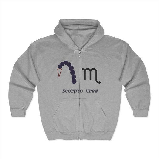 Modern vs Traditional Scorpio Symbol Zip Hooded Sweatshirt