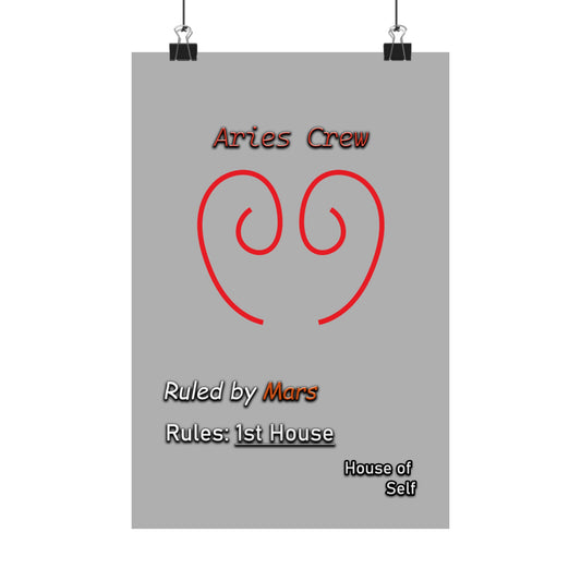 Aries Sigil Crest Matte Poster (A New Take on the Aries Symbol)