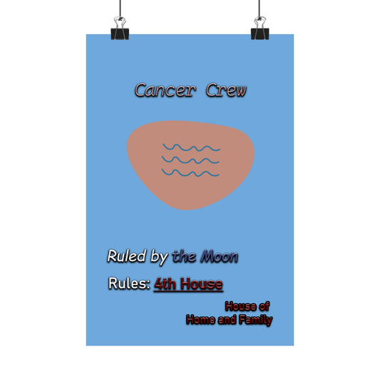 Cancer Sigil Crest Matte Poster (A New Take on the Cancer Symbol)