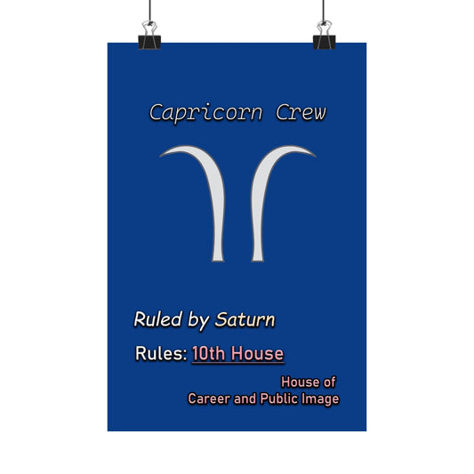 Capricorn Sigil Crest Matte Poster (A New Take on the Capricorn Symbol)