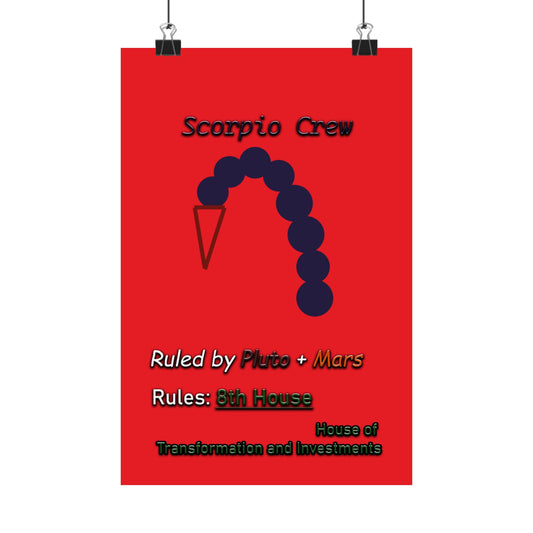 Scorpio Sigil Crest Matte Poster (A New Take on the Scorpio Symbol)